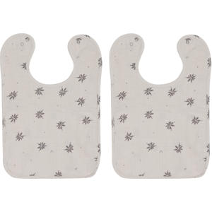 slabbetje Little Charm - ecru/grijs (set van 2)