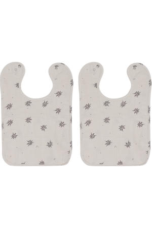 slabbetje Little Charm - ecru/grijs (set van 2)