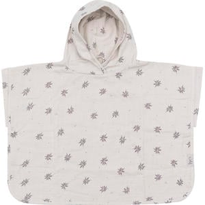 badponcho Little Charm 0-1 jaar ecru/grijs