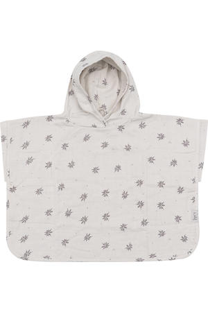 badponcho Little Charm 0-1 jaar ecru/grijs