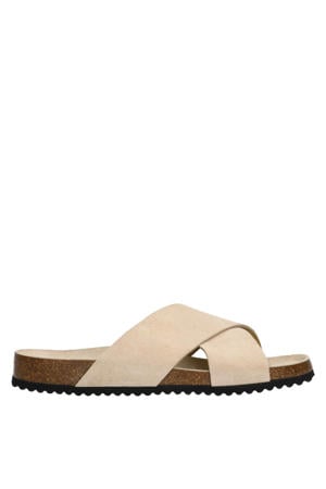 suède slippers beige