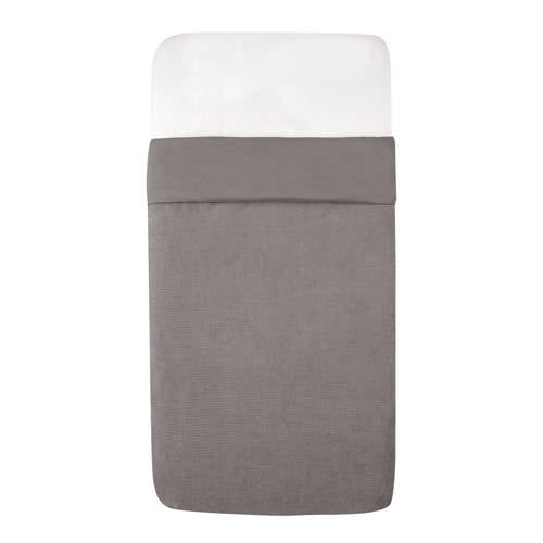 Witlof for kids Tuck-Inn® ledikantdekent Warm Grey velvet Rib afbeelding