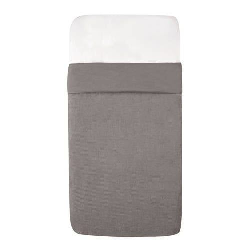 Witlof for kids Tuck-Inn® wiegdeken Warm Grey velvet Rib afbeelding