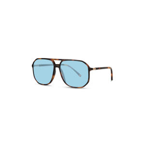 zonnebril met tortoise print bruin/blauw