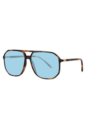 zonnebril met tortoise print bruin/blauw
