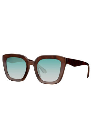 zonnebril met tortoise print bruin/blauw