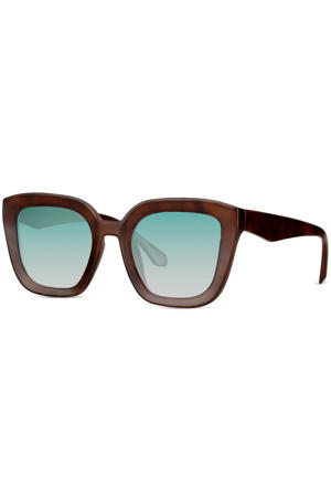 zonnebril met tortoise print bruin/blauw