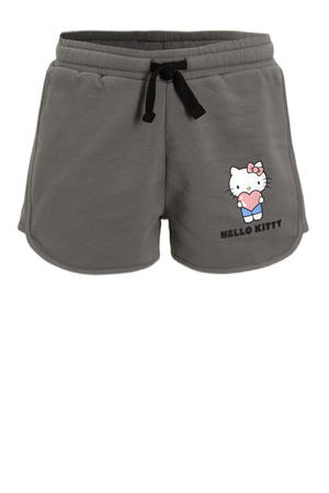 relaxed fit sweatshort Hello Kitty license Joy grijs