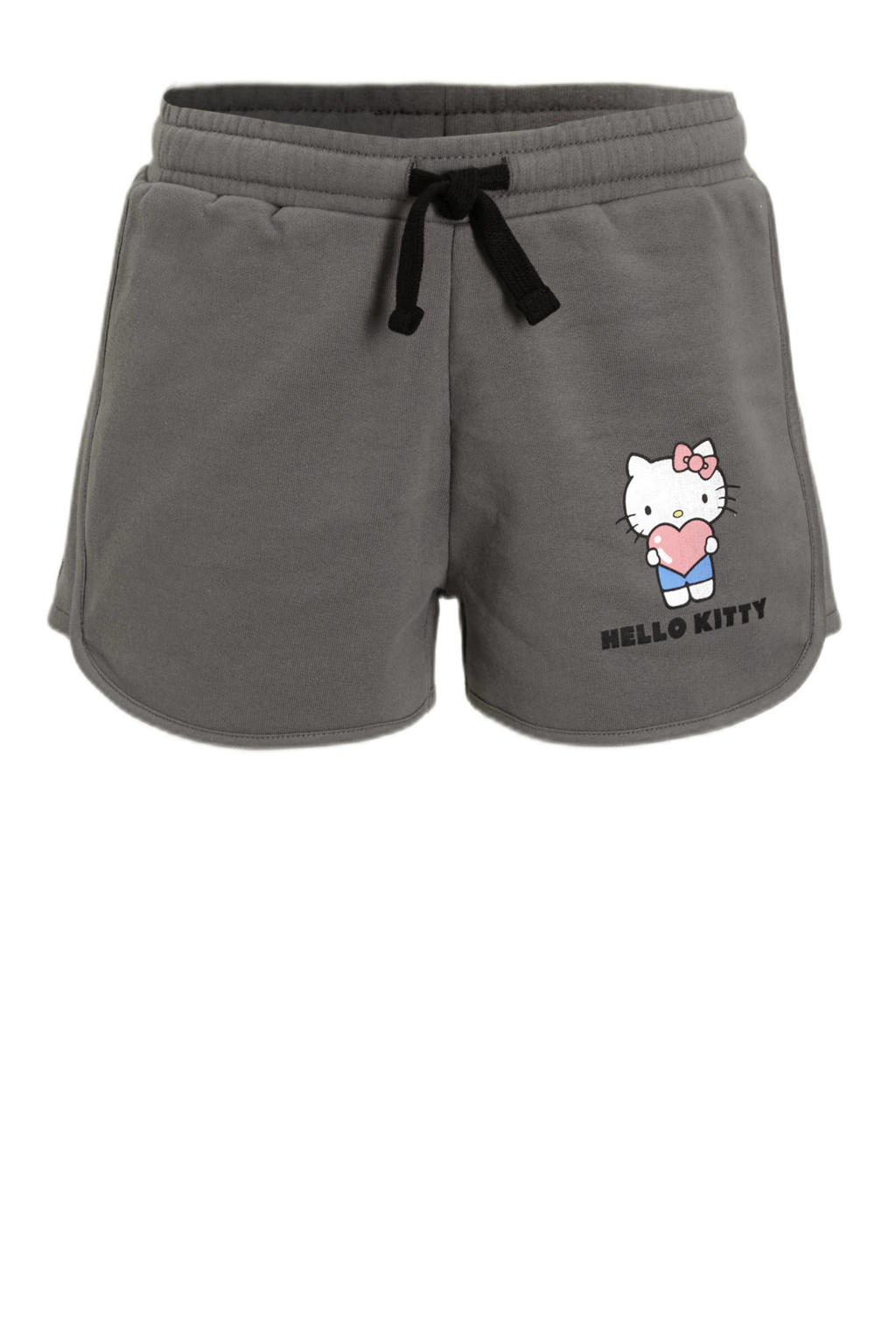Grijze meisjes Coolcat relaxed fit sweatshort Hello Kitty license Joy van katoen met elastische tailleband met koord