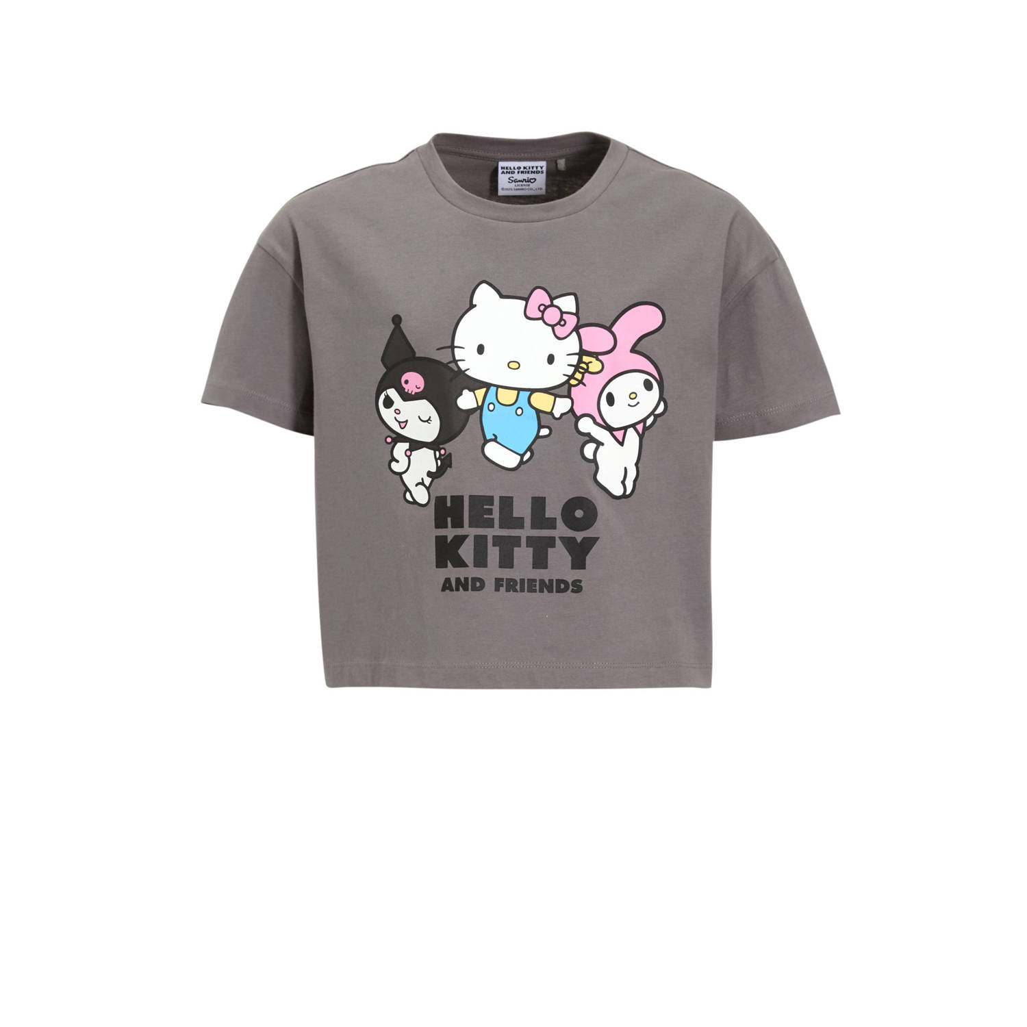 Coolcat boxy T-shirt Hello Kitty & Friends license Katie grijs