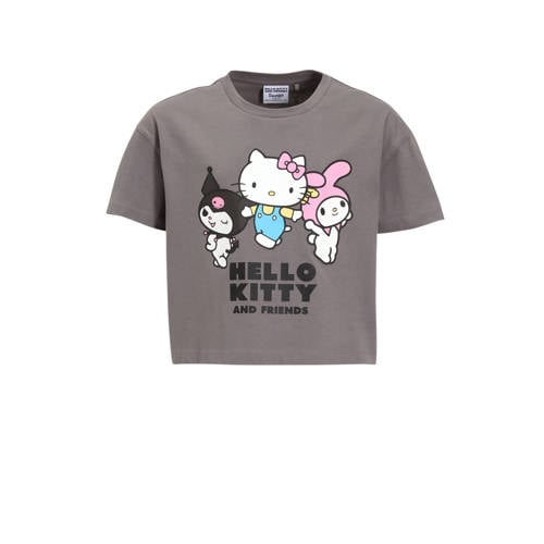Coolcat boxy T-shirt Hello Kitty & Friends license Katie grijs afbeelding