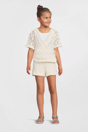 crochet wrap top crème