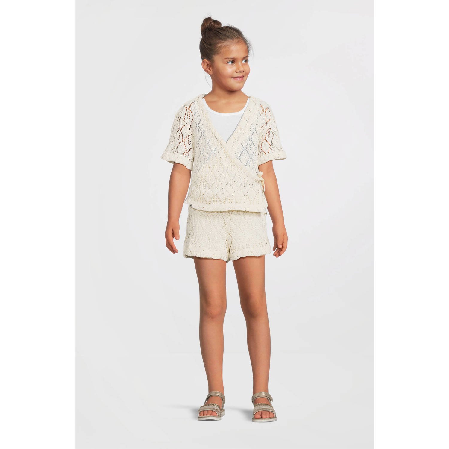 Me & My Monkey crochet wrap top crème