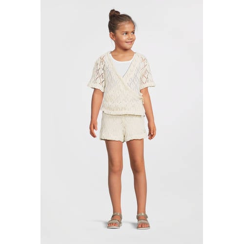 Me & My Monkey crochet wrap top crème afbeelding