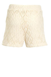 thumbnail: Crème meisjes Me & My Monkey crochet short van katoen met elastische tailleband
