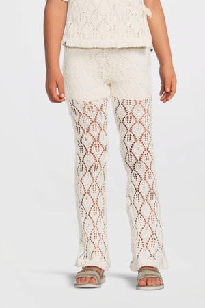 crochet flared broek crème