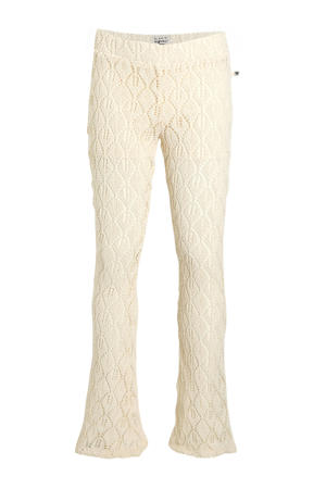 crochet flared broek crème