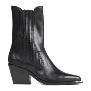 next-low-kole leren cowboylaarzen zwart