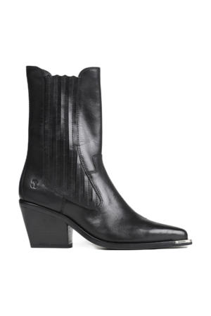 next-low-kole leren cowboylaarzen zwart