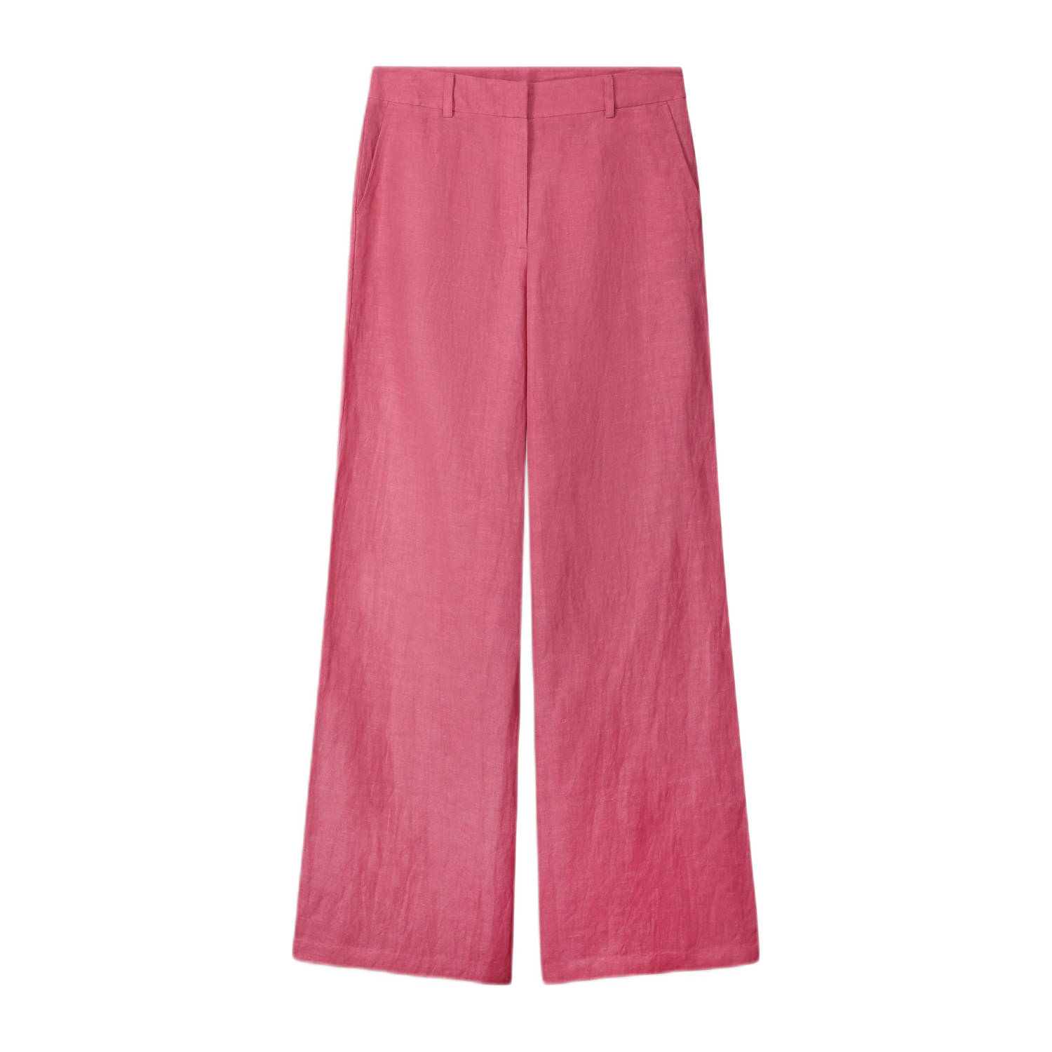 POM Amsterdam linnen wide leg regular waist casual broek roze