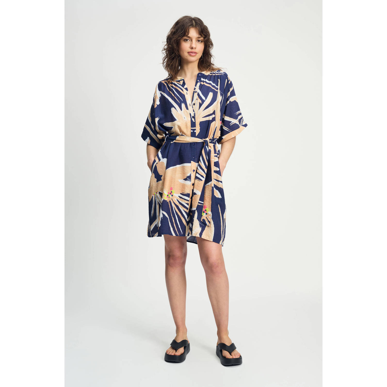 POM Amsterdam blousejurk donkerblauw