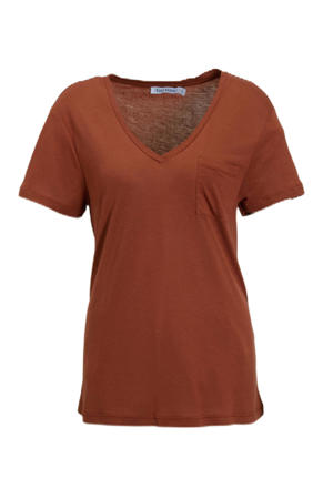 loose fit T-shirt met V-hals