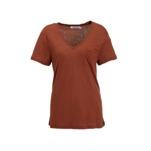anytime loose fit T-shirt met V-hals afbeelding