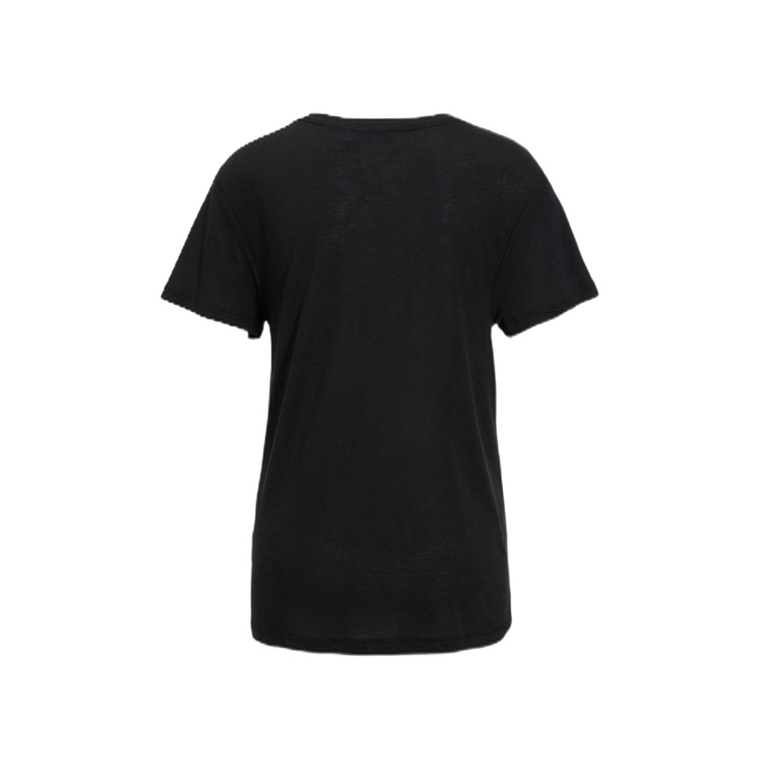 anytime loose fit T-shirt met V-hals zwart