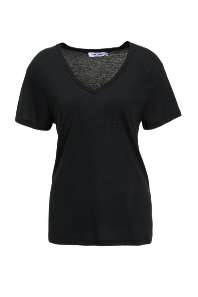 Anytime Dames Hemd V Hals Anytime Loose Fit T-shirt Met V-hals