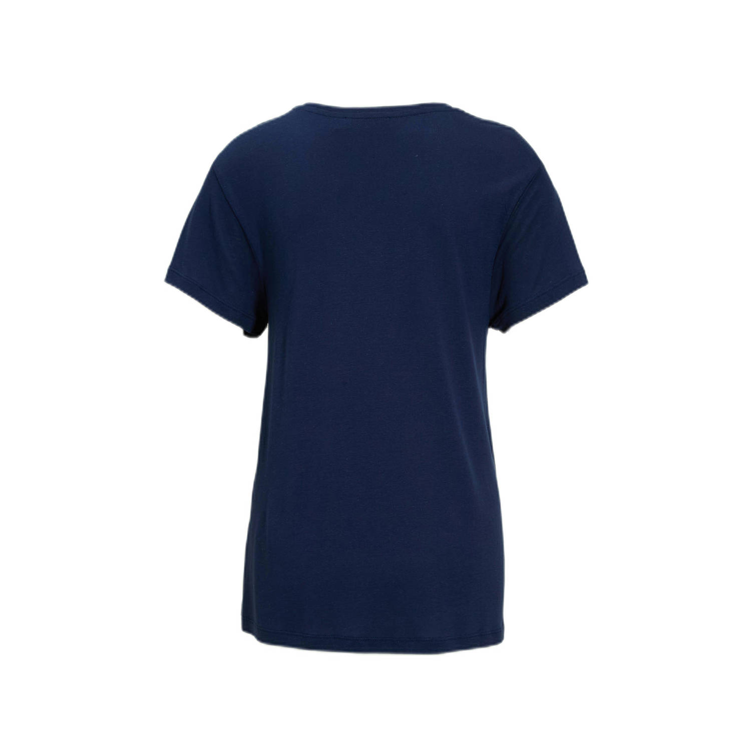 anytime loose fit T-shirt met V-hals donkerblauw