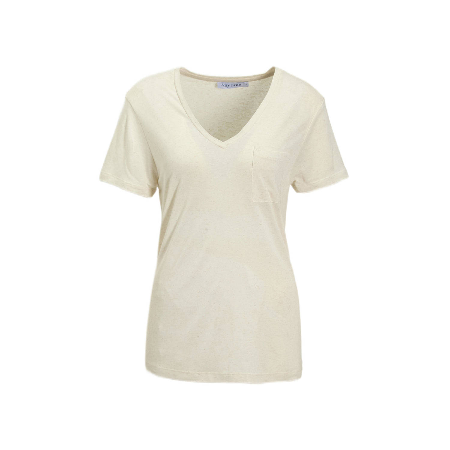 Anytime loose fit T-shirt met V-hals wit