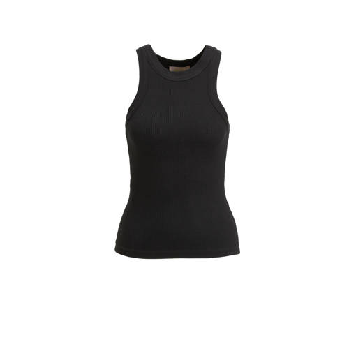 Ruby rib gebreid singlet zwart afbeelding