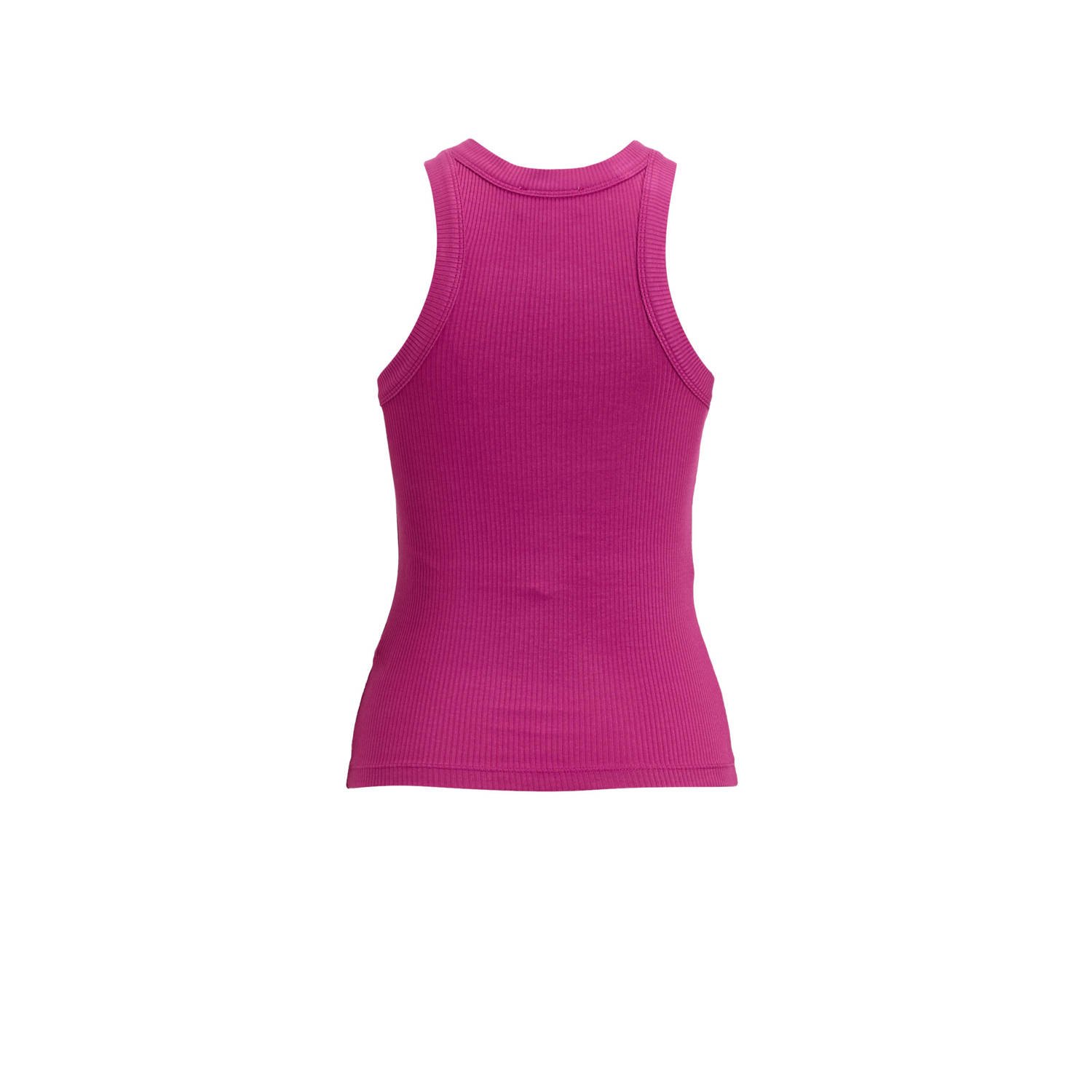 Ruby rib gebreid singlet magenta