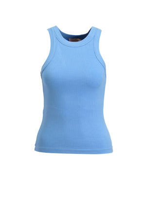 rib gebreid singlet lichtblauw
