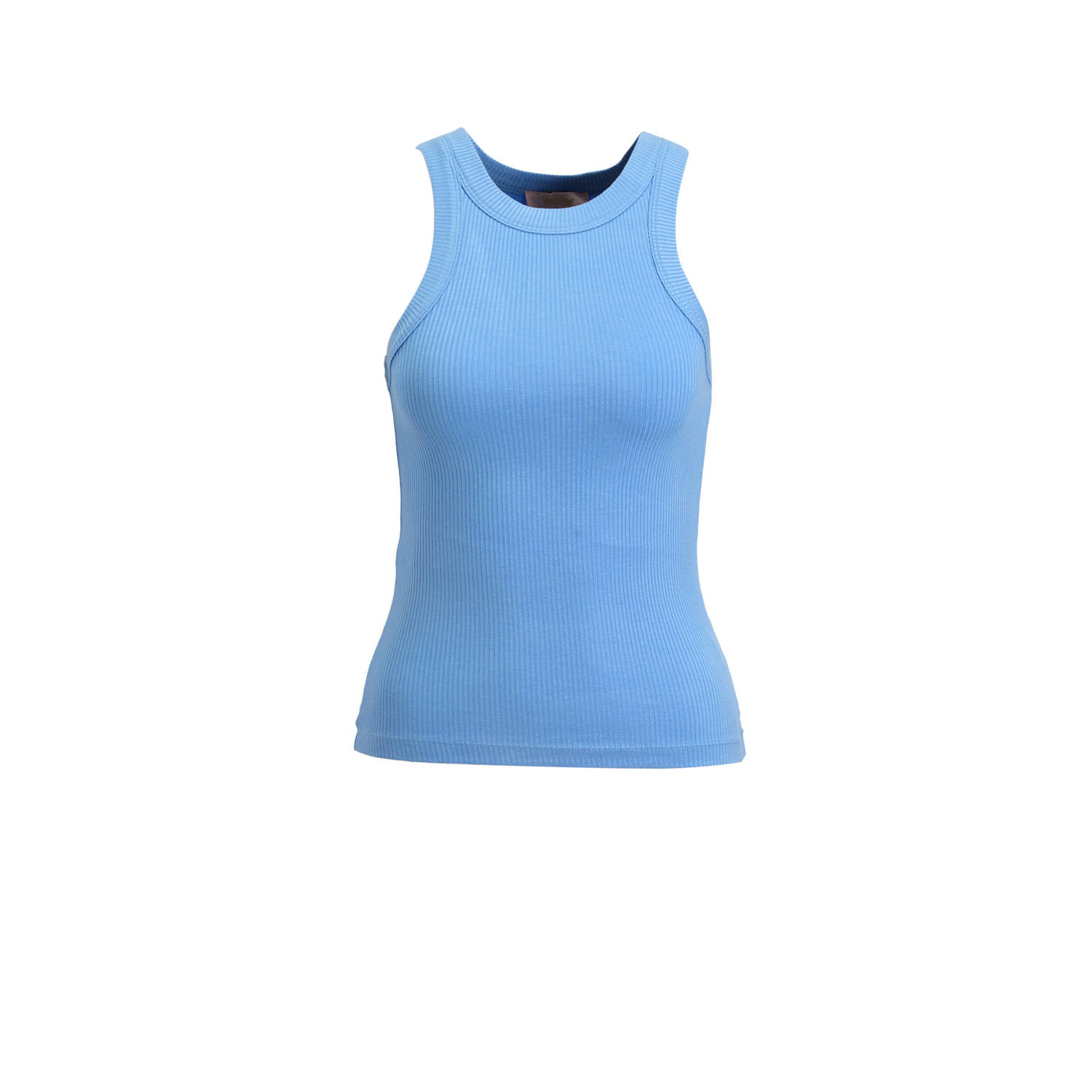 Ruby rib gebreid singlet lichtblauw