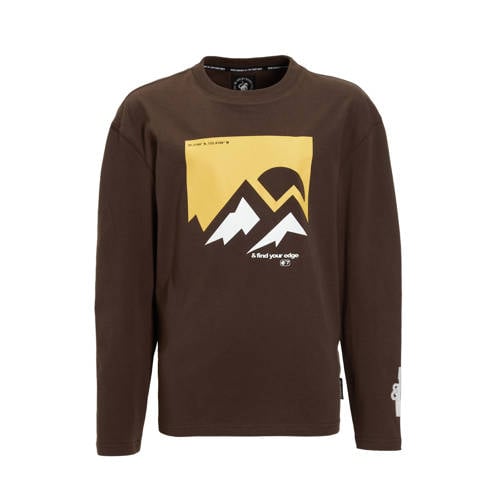Me & My Monkey longsleeve met printopdruk donkerbruin afbeelding