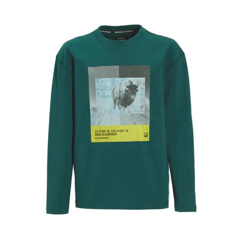 Me & My Monkey longsleeve met printopdruk donkergroen afbeelding