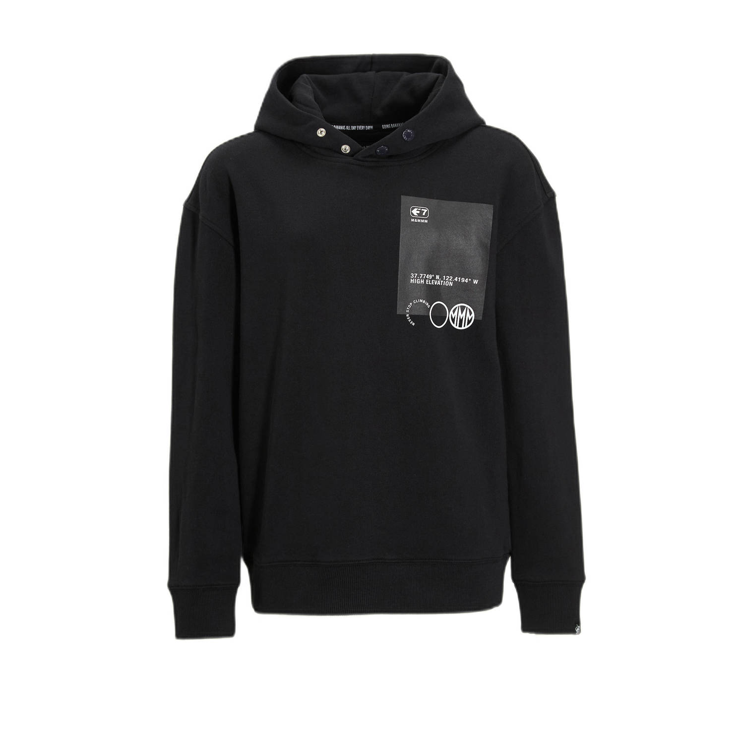 Me & My Monkey hoodie met printopdruk zwart