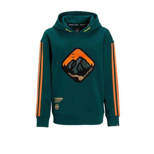 Me & My Monkey hoodie met patch donkergroen afbeelding