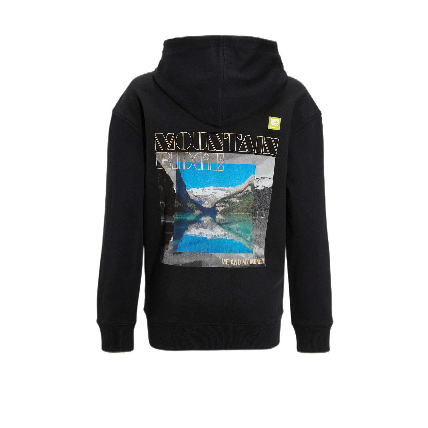 Me & My Monkey hoodie met printopdruk zwart