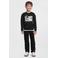 Me & My Monkey longsleeve met snowboardprint zwart