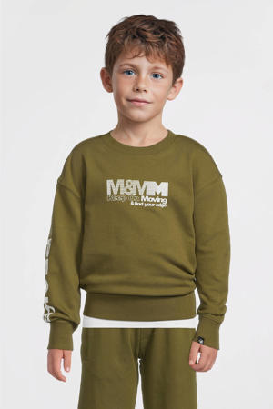 sweater met printopdruk khaki