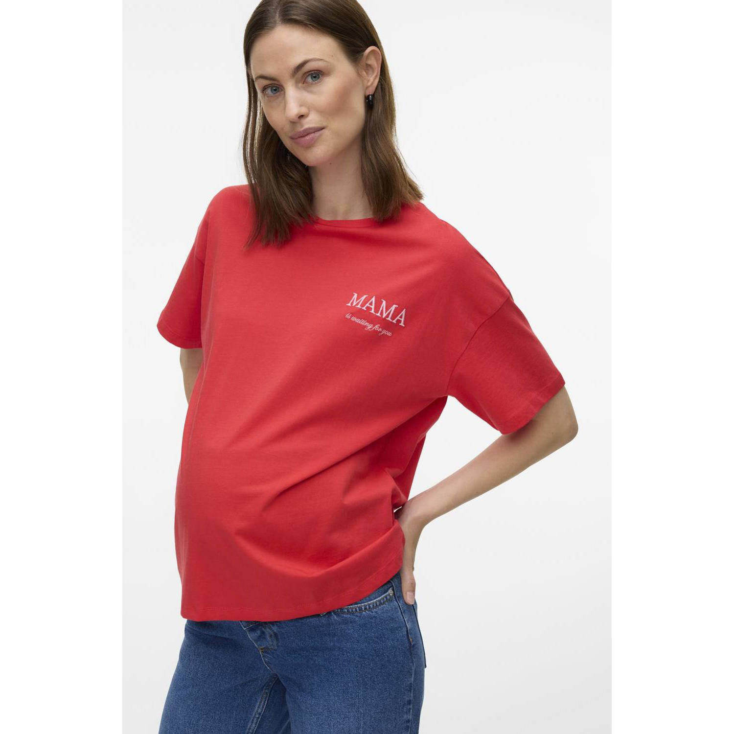 MAMALICIOUS zwangerschapsshirt MLFERIDA rood