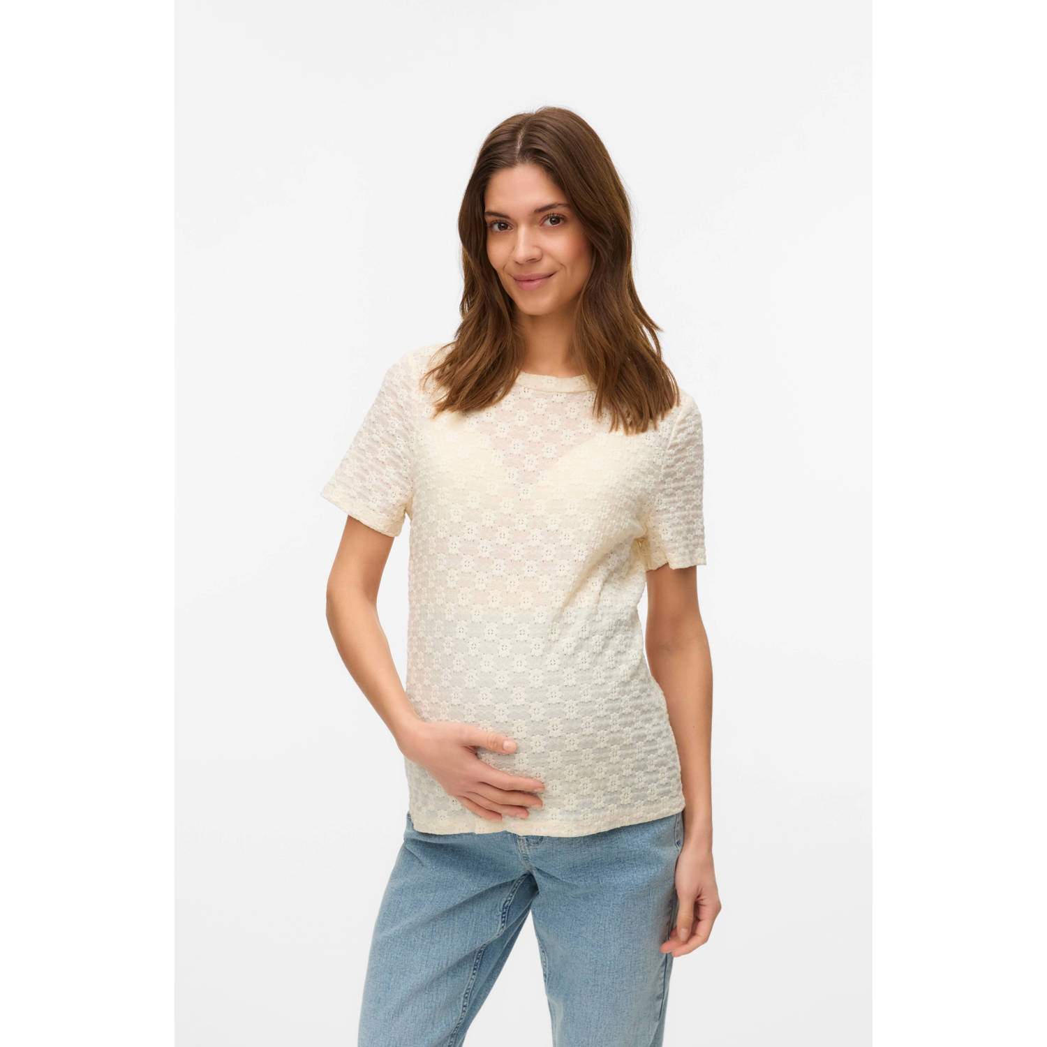 MAMALICIOUS zwangerschaps blousetop ecru