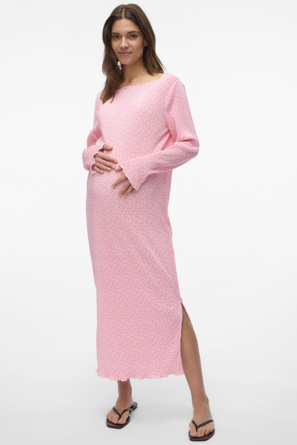 MAMALICIOUS zwangerschaps midi jurk roze