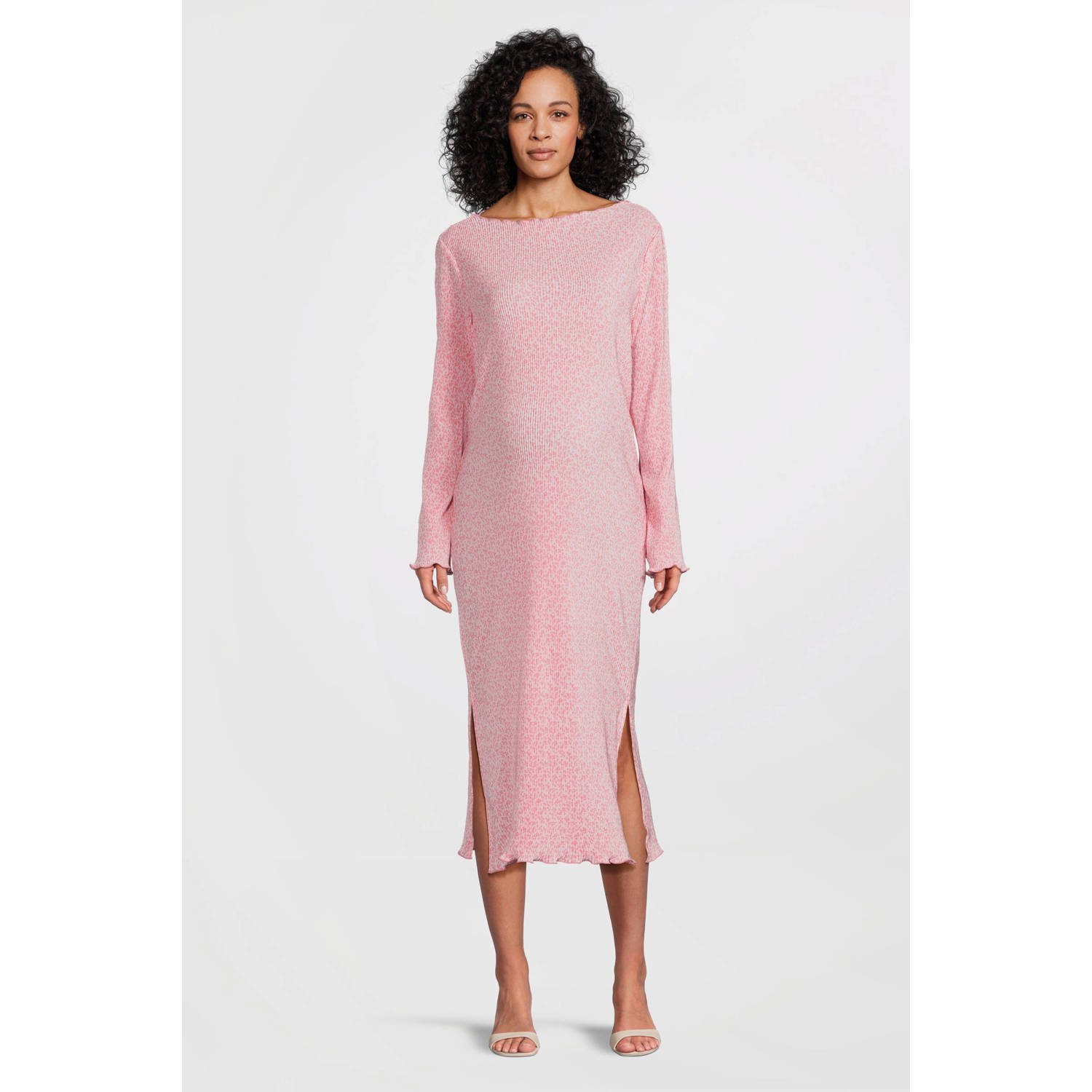 MAMALICIOUS zwangerschaps midi jurk roze