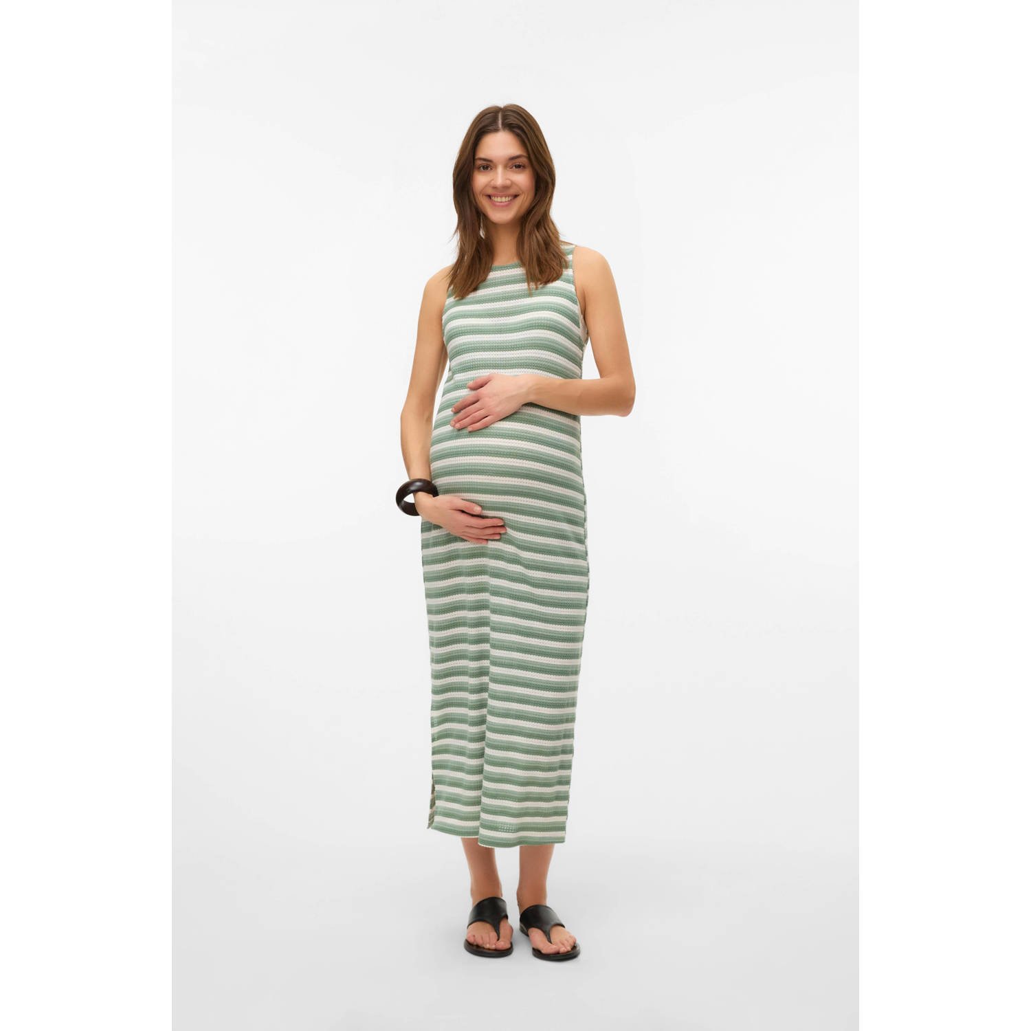 MAMALICIOUS zwangerschaps midi jurk groen