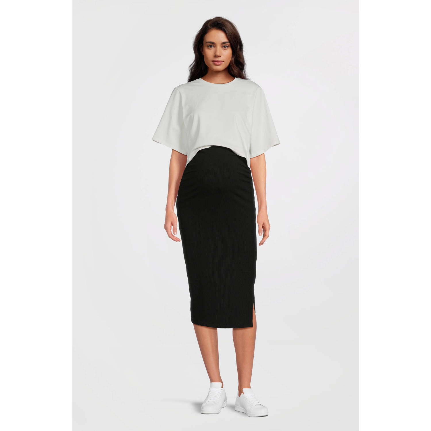 MAMALICIOUS zwangerschaps cropped top wit