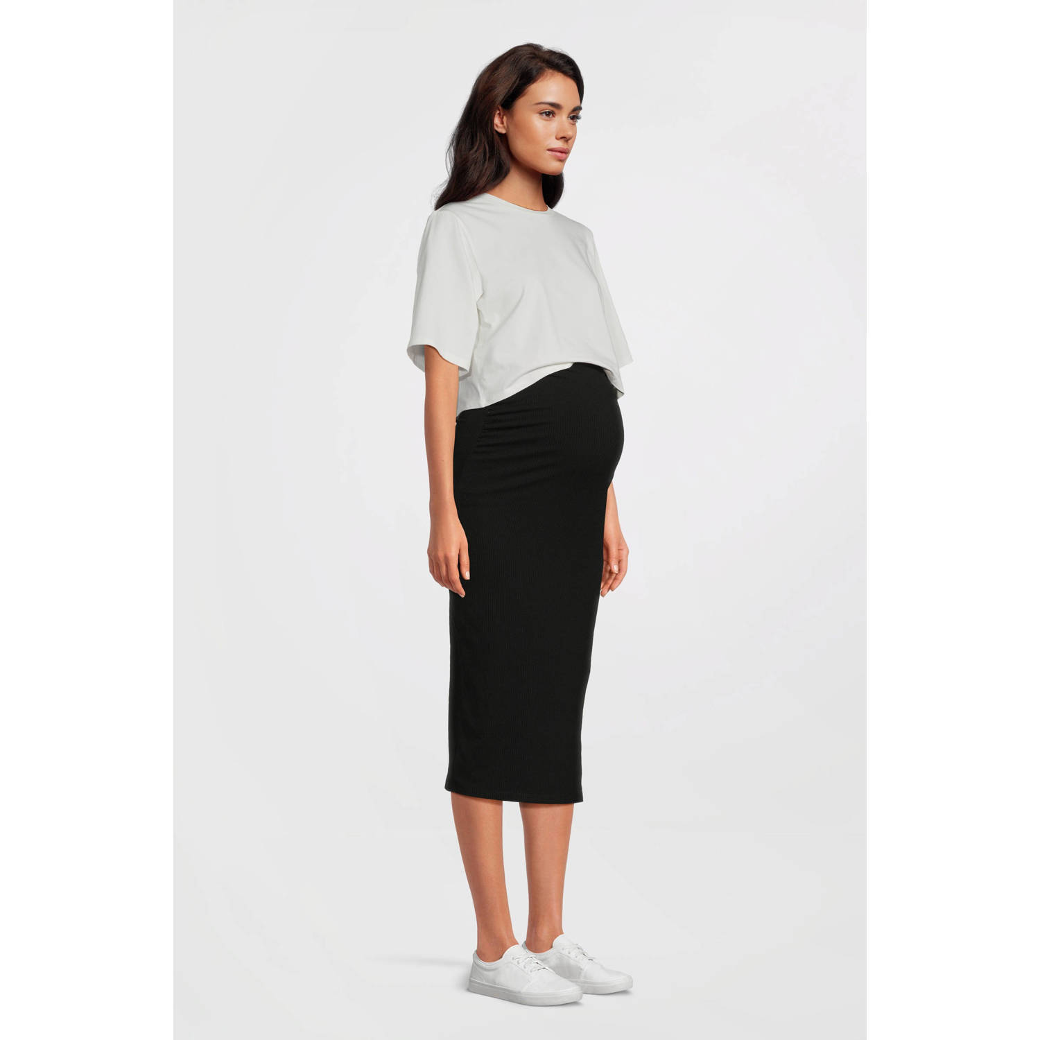 MAMALICIOUS zwangerschaps cropped top wit