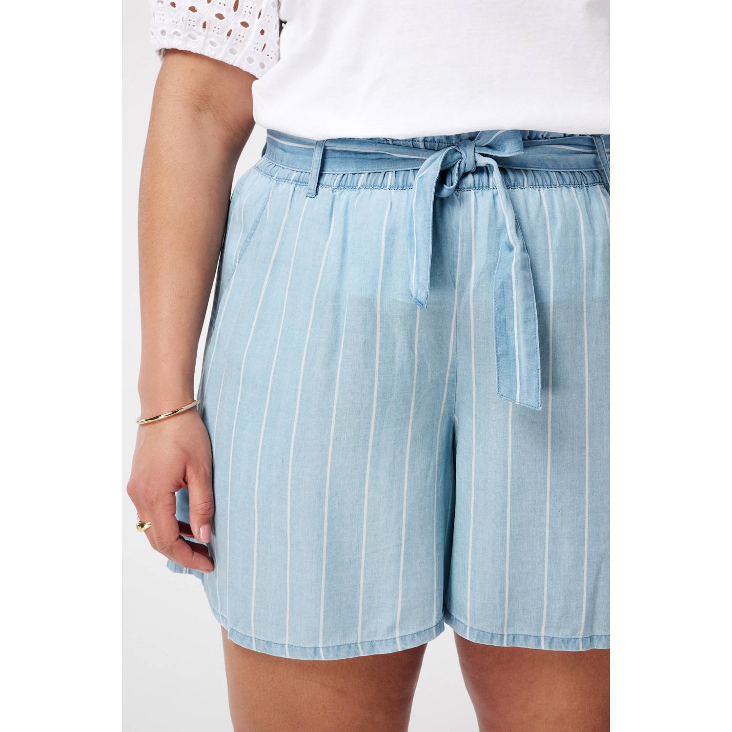 MS Mode regular waist casual short lichtblauw